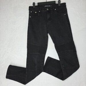 American Breed Skinny Jeans Black Size 34 (29x30) Ribbed Knee Stretch Denim